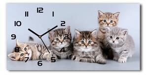 Moderní skleněné hodiny na stěnu Pět koček pl_zsp_60x30_f_75950374