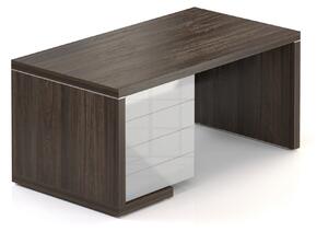 NABYTEK-DESIGNOVY.CZ - DLB1685L/P - Manažerský stůl SOLID, se zásuvkami 160/180/200cm, jilm royal/bílá