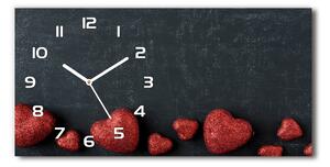 Skleněné hodiny na stěnu Srdce na tabuli pl_zsp_60x30_f_76086678