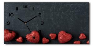 Skleněné hodiny na stěnu Srdce na tabuli pl_zsp_60x30_f_76086678