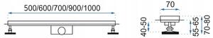 Rea Lineární nerezový odtokový žlab NEO 70 cm, REA-G0092