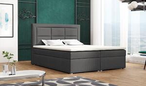 Americká postel boxspring CS34012, s matrací a úložným prostorem, tmavě šedá, 140x200 cm