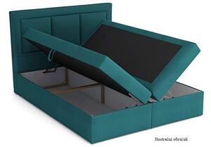 Americká postel boxspring CS34013, s matrací a úložným prostorem, světle šedá látka, 140x200 cm