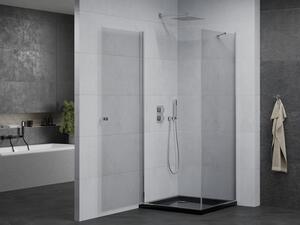 Mexen Pretoria otočný sprchový kout 70 x 70 cm, průhledné, Chromovaná + vanička do sprchového kouta