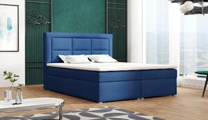 Americká postel boxspring CS34012, s matrací a úložným prostorem, granátově modrá, 140x200 cm