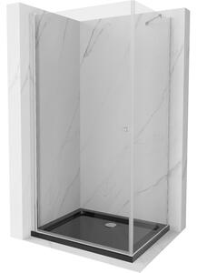 Mexen Pretoria otočný sprchový kout 80 x 70 cm, průhledné, Chromovaná + vanička do sprchového kouta