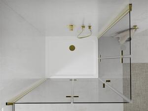 Mexen Lima Duo, sprchový kout 80 (dveře) x 70 (dveře) cm, 6mm čiré sklo, zlatý profil + sprchová vanička, 856-080-070-50-02-4010G