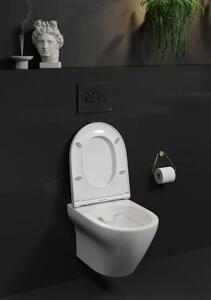 Cersanit Larga Oval CleanOn - závěsná wc mísa se SLIM sedátkem z duroplastu, bílá, S701-472