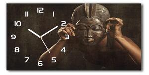 Skleněné hodiny na stěnu Africká maska pl_zsp_60x30_f_77701423