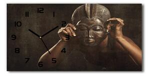 Skleněné hodiny na stěnu Africká maska pl_zsp_60x30_f_77701423