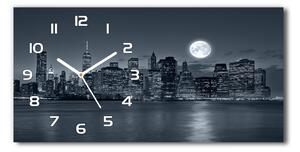 Skleněné hodiny na stěnu tiché New York noc pl_zsp_60x30_f_78010897