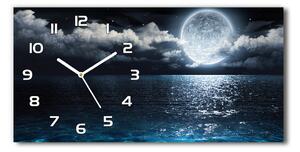 Skleněné hodiny na stěnu Měsíc v úplňku pl_zsp_60x30_f_78125119