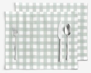 Goldea prostírání na stůl 100% bavlněné plátno - šalvějově zelené kostičky - sada 2ks 30 x 40 cm