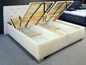 Zvýšená čalouněná postel s úložným prostorem MARINETA