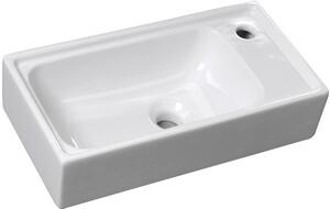 Sapho Small umyvadlo 50.5x26.5 cm obdélníkový klasický-na pult bílá lesk 7045