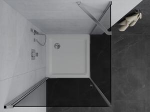 Mexen Pretoria otočný sprchový kout 100 x 100 cm, grafitově černá , Chromovaná + vanička do sprchové