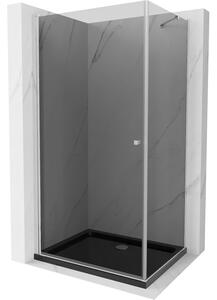 Mexen Pretoria otočný sprchový kout 70 x 80 cm, grafitově černá, Chromovaná + vanička do sprchového