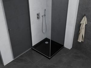 Mexen Pretoria otočný sprchový kout 100 x 100 cm, grafitově černá, Chromovaná + vanička do sprchovéh