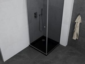 Mexen Pretoria otočný sprchový kout 90 x 90 cm, grafitově černá , Chromovaná + vanička do sprchového