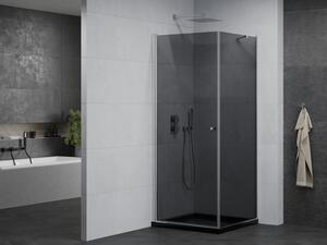 Mexen Pretoria otočný sprchový kout 80 x 80 cm, grafitově černá , Chromovaná + vanička do sprchového