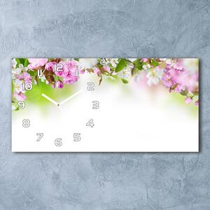 Skleněné hodiny na stěnu Jarní květiny pl_zsp_60x30_f_79458656