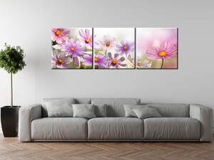 Obraz na plátně Jemné květy - 3 dílný Rozměry: 150 x 50 cm