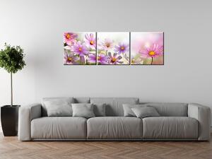 Obraz na plátně Jemné květy - 3 dílný Rozměry: 150 x 50 cm