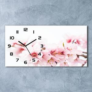 Skleněné hodiny na stěnu tiché Květy višně pl_zsp_60x30_f_79943111