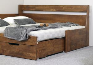 Rozkládací postel s úložným prostorem GABRIEL - Levá, masiv buk