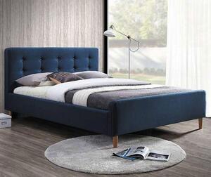 Čalouněná postel CS11652, tmavě modrá látka, 160x200 cm