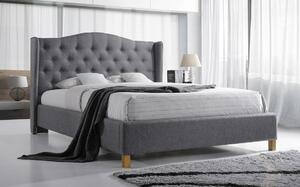 Čalouněná postel CS11115, šedá látka, 140x200 cm