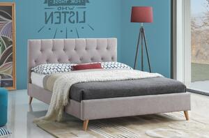 Čalouněná postel CS95085, šedá látka, 160x200 cm