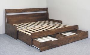 Rozkládací postel s úložným prostorem GABRIEL, masiv buk - přírodní