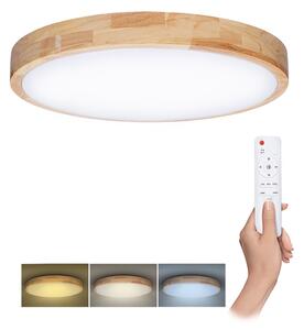 Dřevěné LED stropní svítidlo kulaté 390mm 2448W CCT s DO - Solight - LED lustry a svítidla > LED stropní svítidla