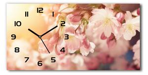 Skleněné hodiny na stěnu tiché Květy višně pl_zsp_60x30_f_81037561