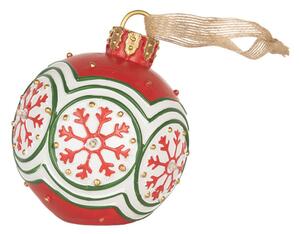 Červená plastová vánoční ozdoba baňka – 12x14 cm_1