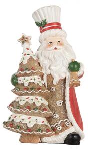 Hnědá plastová vánoční dekorace Santa Claus – 15x11x25 cm