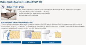 Blanco Zia 40 S, silgranitový dřez 615x500x190 mm, 1-komorový, šedá vulkán, BLA-527378