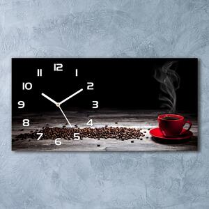 Skleněné hodiny na stěnu Aromatická káva pl_zsp_60x30_f_81178167