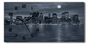 Skleněné hodiny na stěnu tiché New York noc pl_zsp_60x30_f_81226490