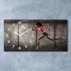 Skleněné hodiny na stěnu Běžící žena pl_zsp_60x30_f_81245595