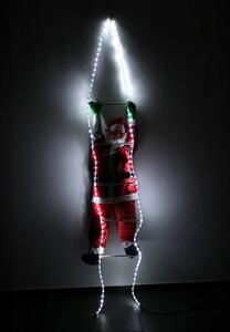Tutumi, LED vánoční Santa Claus na žebříku 240cm, červená-bílá, CHR-03620