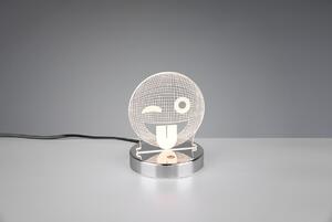Trio R52641106 LED stolní dekorativní svítidlo Smiley 1x3,2W | 200lm | 3000K | RGB - smajlík, vypínač na těle, chrom