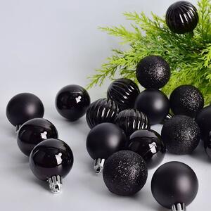Tutumi, vánoční ozdoby na stromeček 36ks 311433A, černá, CHR-02006