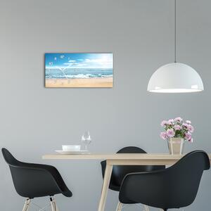Moderní skleněné hodiny na stěnu Pláž pl_zsp_60x30_f_82558559