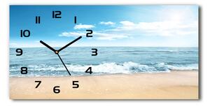 Moderní skleněné hodiny na stěnu Pláž pl_zsp_60x30_f_82558559