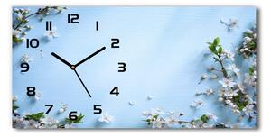 Skleněné hodiny na stěnu Květy višně pozadí pl_zsp_60x30_f_82769762