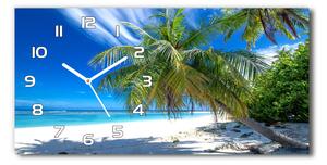 Skleněné hodiny na stěnu Tropická pláž pl_zsp_60x30_f_82585815
