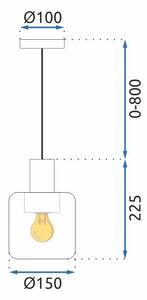 Toolight, závěsné stropní svítidlo 1xE27 APP1011-1CP, oranžová, OSW-09480