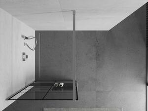 Mexen Kioto+ sprchová zástěna s poličkou a kolejnicí 80 x 200 cm, Průhledné/Černý vzor 8 mm, Chromov